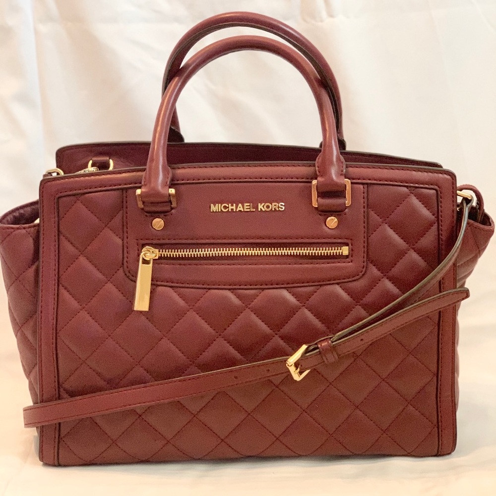 Selma Quilted Large Two Zip Satchel